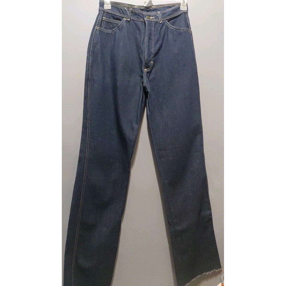 NWOT 1981 Oscar De La Renta Womens Jeans Raw Hem Dark Wash 30×35